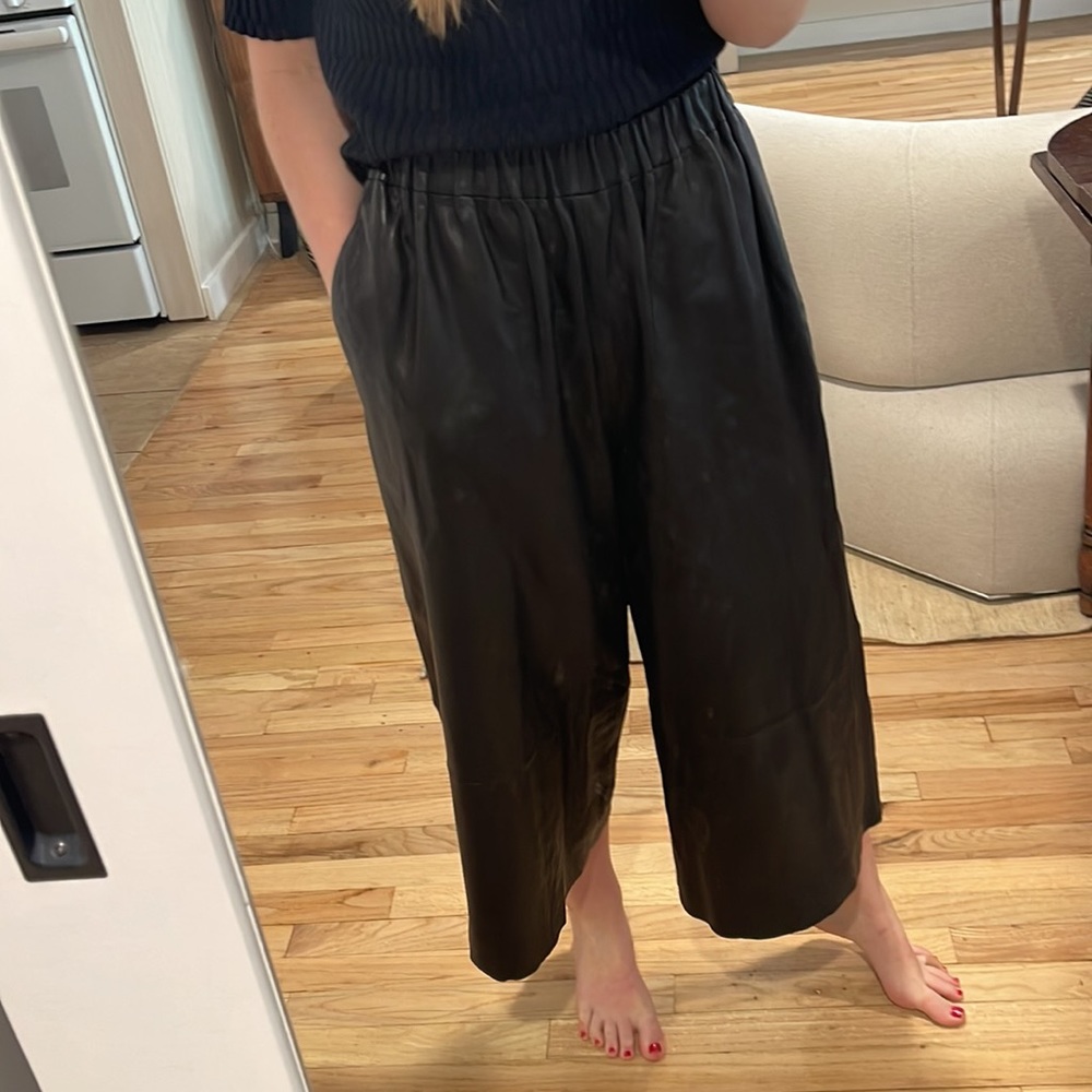 ROBERT RODRIGUEZ Wide Leg Culottes Leather Pant S